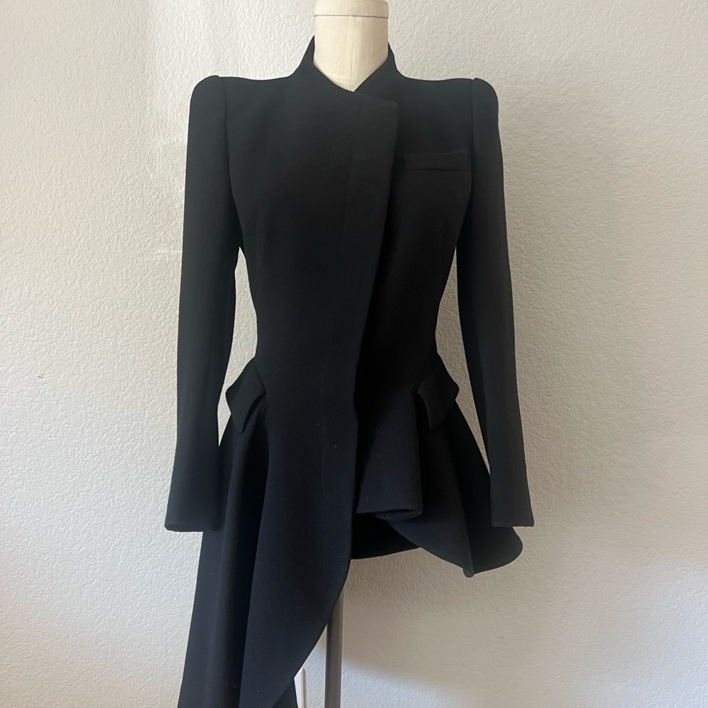 Stunning black wool coat dress